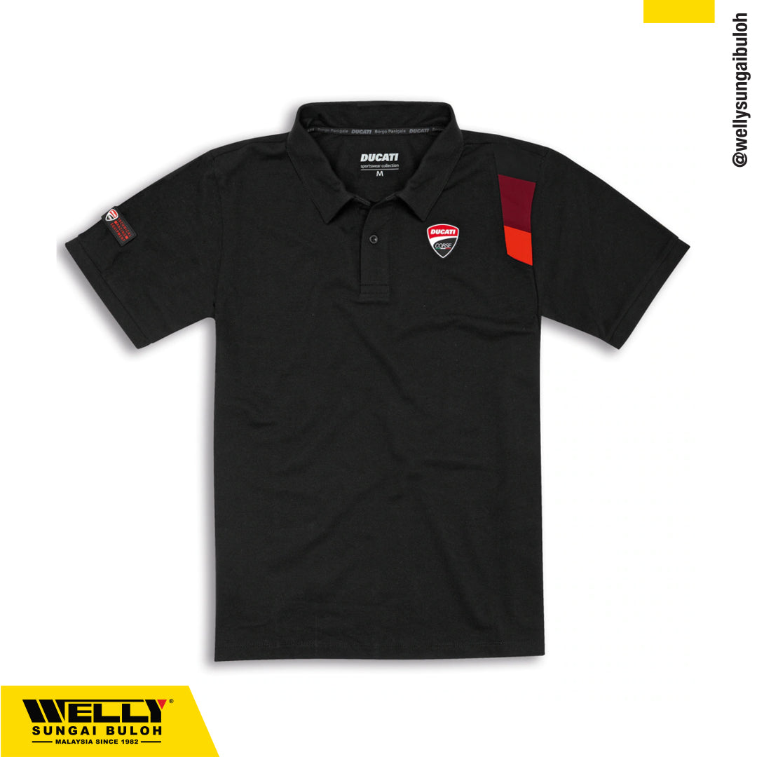 Ducati Corse Sport Short-Sleeved Polo Shirt-Black