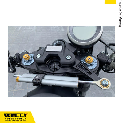 CNC Steering Damper Kit Ducati Scrambler- Cafer Racer Mounting Accessory