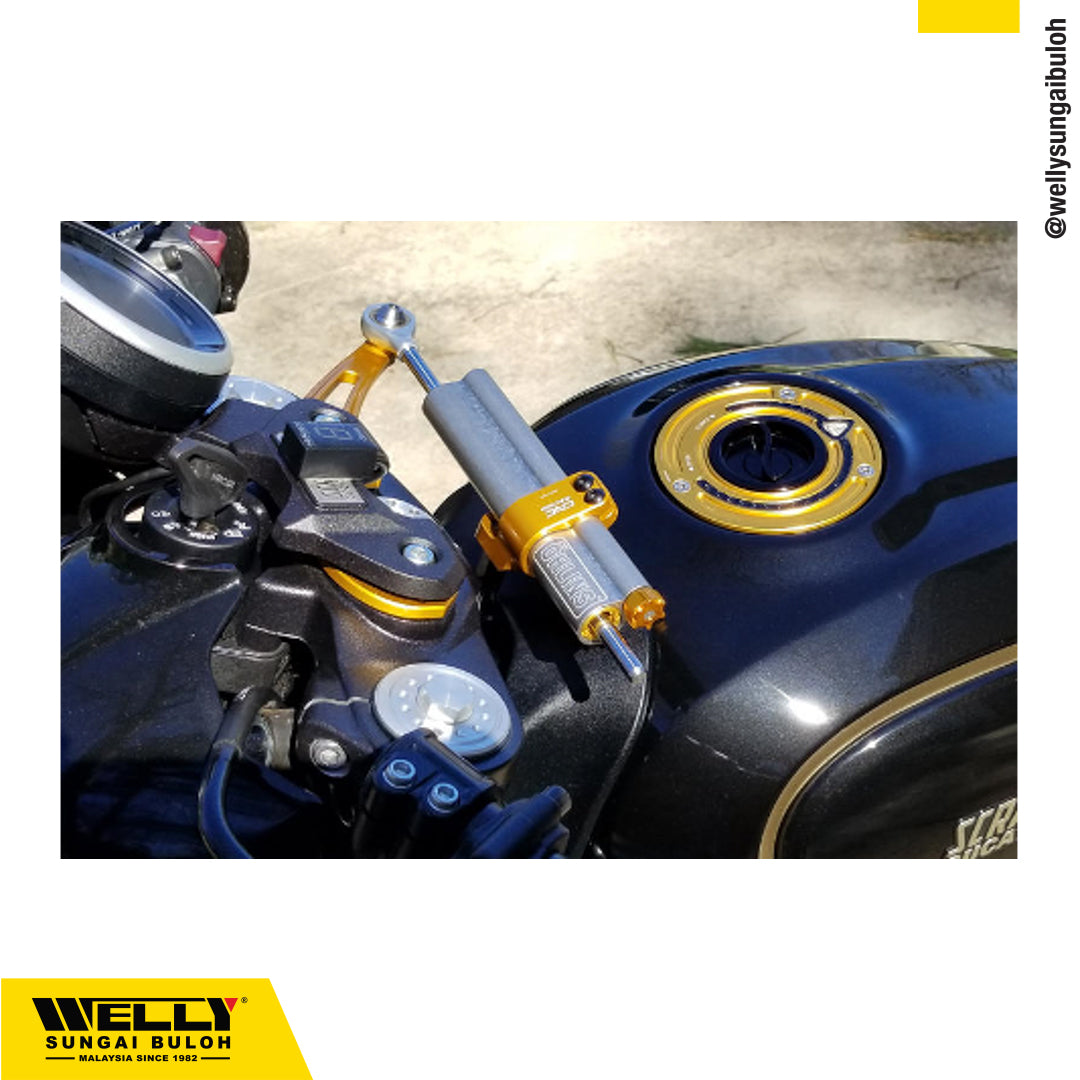 CNC Steering Damper Kit Ducati Scrambler- Cafer Racer Mounting Accessory
