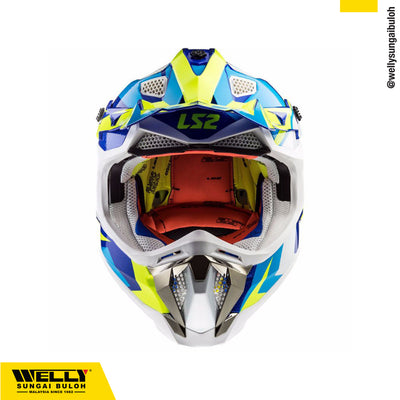 LS2 MX470 Subverter Nimble White Blue Yellow Helmet