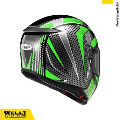 Zeus ZS 1900 Black AO14 Green Helmet