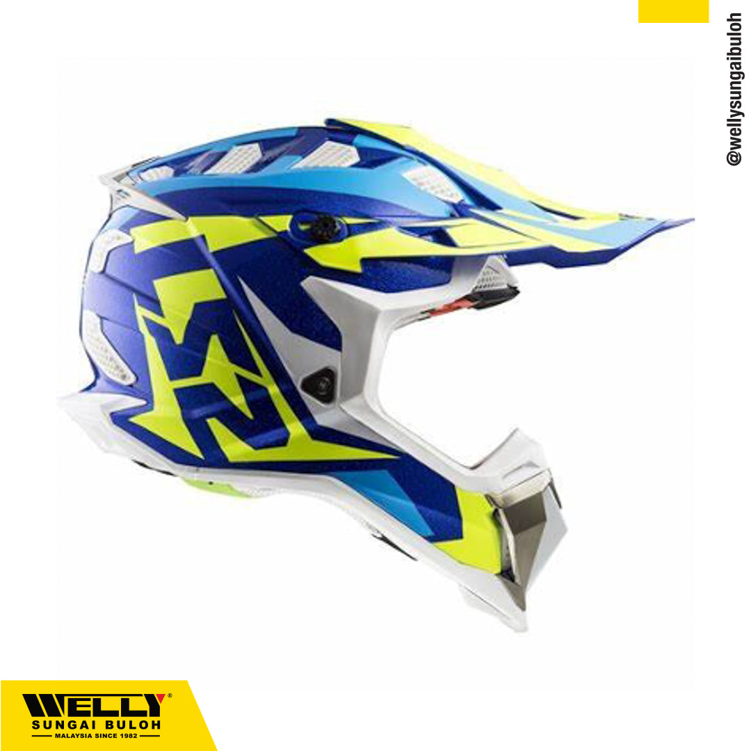 LS2 MX470 Subverter Nimble White Blue Yellow Helmet