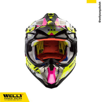 LS2 MX470 Subverter Triplex Black Pink Yellow Helmet